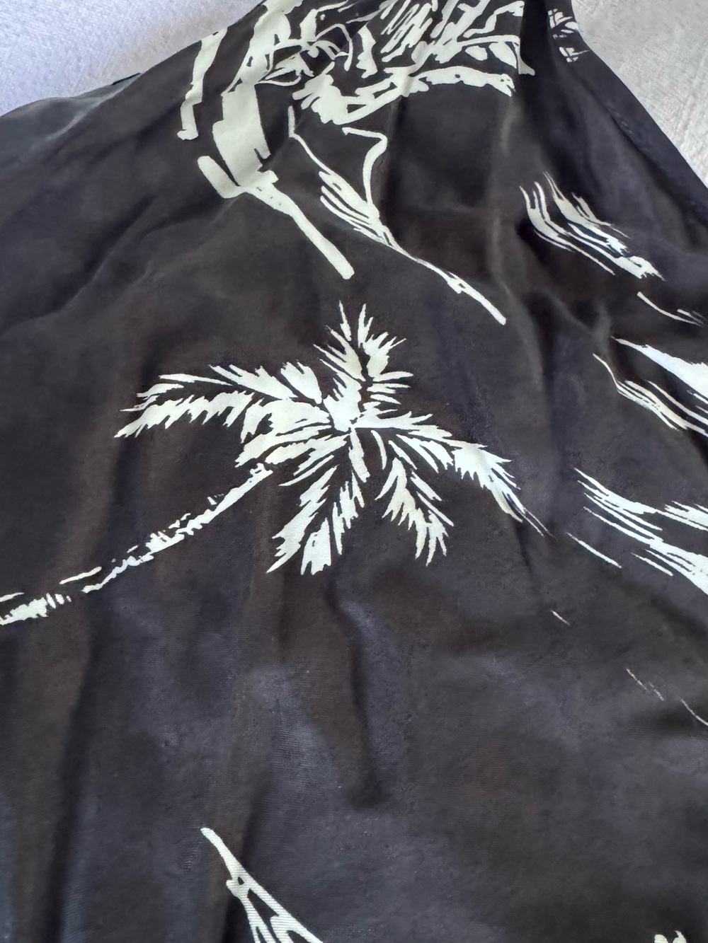 Left On Friday Black and Cream Palm Print Tank Top - Picture 4 of 4